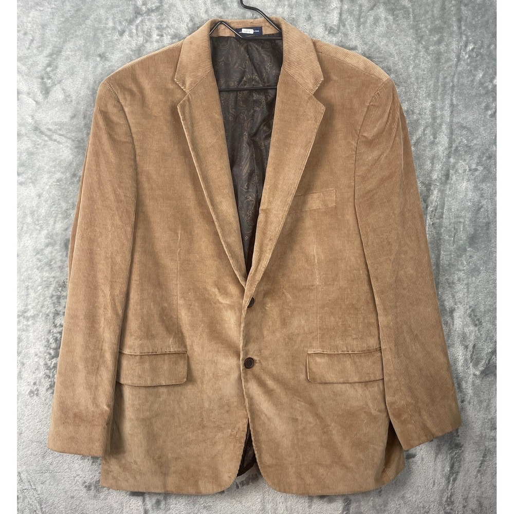 Stafford Corduroy‎ Blazer Jacket Sport Coat Mens 42R Brown Cotton Casual Career